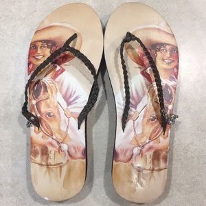 Bareback Kickers western flip flops